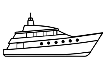 Yacht Line Art Vector Illustration