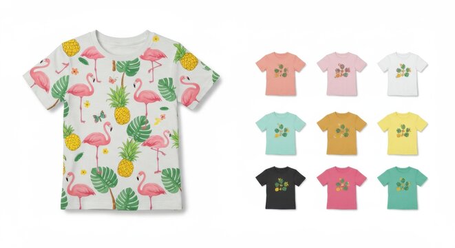Flamingo Pineapple T-shirt Pattern