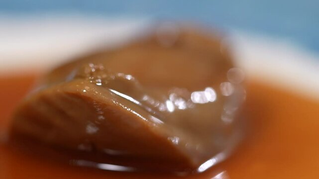 The Dried Abalone in Abalone Sauce with vegetable
