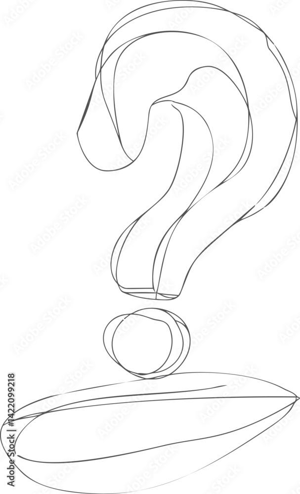 Poster abstract line art of a question mark with a conceptual design. vector illustration