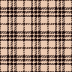 Plaid seamless pattern. Check line. Repeating tartan checks design. Repeated scottish stripe flannel. Scotland fabric prints. Gingham twill lattice. Repeat checkered weave plaids. Vector illustration
