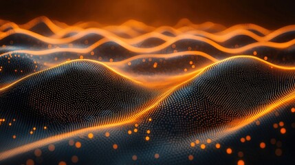 A vibrant, abstract backdrop woven from a generative AI-generated network of dots and squares, pulsating with an ethereal glow 