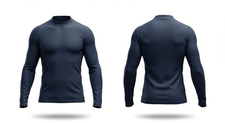 Blue Long Sleeve Shirt Front and Back View