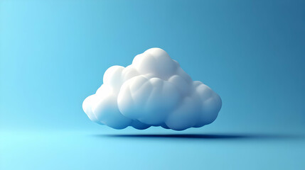 White Pixel Cloud on Blue Background