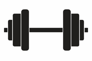 gym dumbbell silhouette black vector