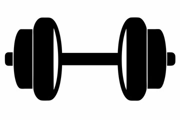 gym dumbbell silhouette black vector