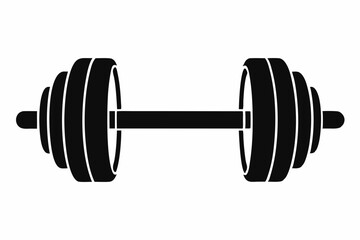 gym dumbbell silhouette black vector