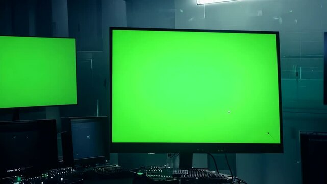 A blank digital display on a street billboard at night presents a vector design space for mobile technology business