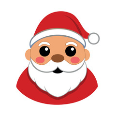 Vector illustration of santa claus, close up, simple style