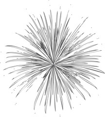 Fototapeta premium Black and white abstract fireworks explosion illustration. Vector illustration