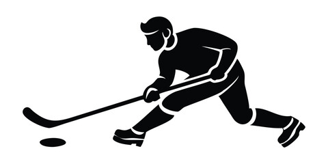 Fototapeta premium hockey player silhouette vector
