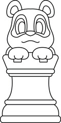 Panda Chess piece Rook Chess Animal Vector Graphic Art Illustration