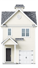 Obraz premium classic two-story house with siding and gray shingle roof