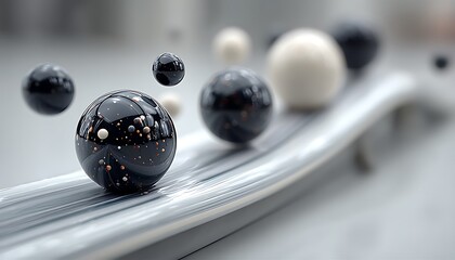 Abstract spheres on a flowing path