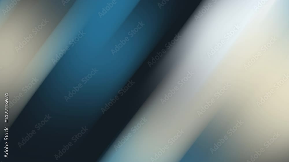 Poster abstract background with blurred diagonal lines in blue and beige