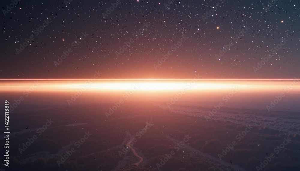 Poster celestial event horizon outer space digital art cosmic environment aerial view vast universe concept