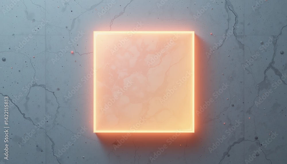 Aufkleber illuminated square design abstract art digital environment minimalist style close-up perspective mod