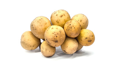 Longkong on white background. Fruit in Thailand.