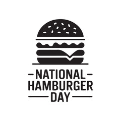 hamburger day silhouette vector illustration