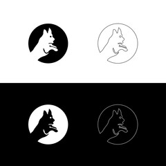 Circle dog vector logo illustration design