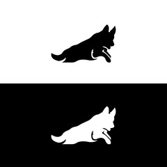 German shepherd dog jumped logo design