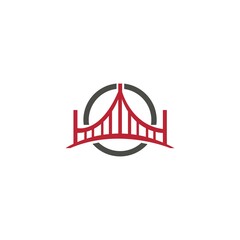 Bridge line art Logo design concept