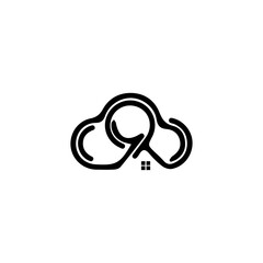 Cloud real estate icon logo deign