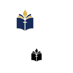 Church Bible book vector logo design