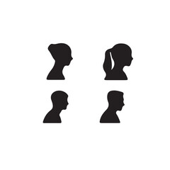 silhouette of a woman and man