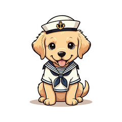 Cute Golden Retriever Dog Sitting Cartoon Vector Icon Illustration Animal Nature Icon Isolated Flat
