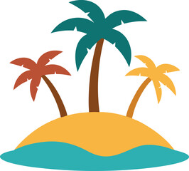 tropical island with palm trees