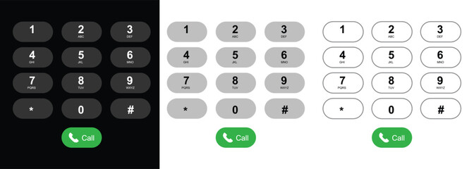 Modern Phone Dial Pad Interface vector for app, website, ux or ui design. Phone keypad interface. number pad design © Jakiya Graphics