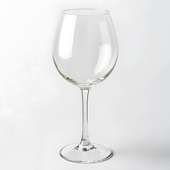 Empty Wine Glass on White Background Studio Shot