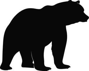 Bear silhouette, silhouette bear isolated on white background