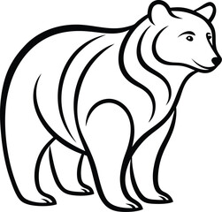 Bear silhouette, silhouette bear isolated on white background