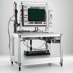 Automated PCB testing station.