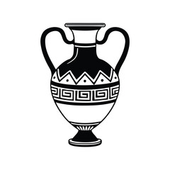 Black and white drawing of a greek amphora vase.eps