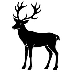 Fototapeta premium Black silhouette collection of Christmas Day essentials like baubles, stars, bells, and wreaths—great for t-shirt and greeting card designs.