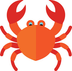 red crab on white background