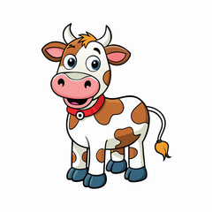 cow vector illustration white background
