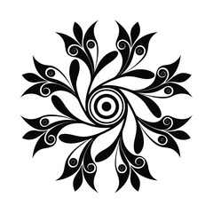 decorative floral swirl elements vector art silhouette