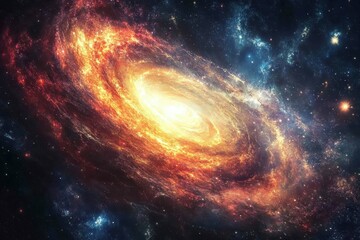 Obraz premium A ship ventures into a galaxy where the planets and stars are not made of matter but of pure, glowing light The crew begins to notice their surroundings are distorting,