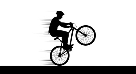 Fototapeta premium Bicycle Stunt Silhouette