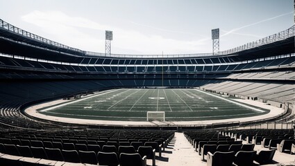 Empty stadium, sunny day