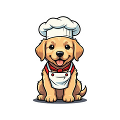 Cute Golden Retriever Dog Sitting Cartoon Vector Icon Illustration Animal Nature Icon Isolated Flat