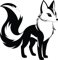 Fototapeta premium Polar fox silhouette, badger, vixens