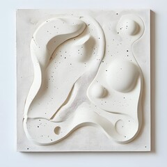 Abstract White Relief Sculpture.