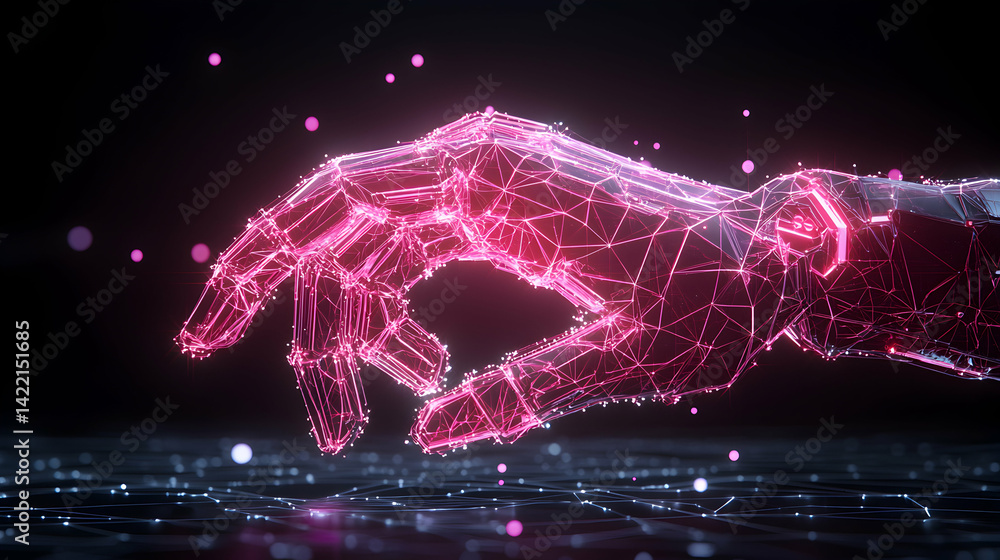 Fototapete an abstract image of a glowing digital hand suggesting future technology. it could represent ai inte