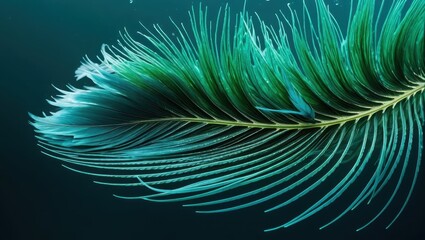 Fototapeta premium Vibrant underwater feather detail