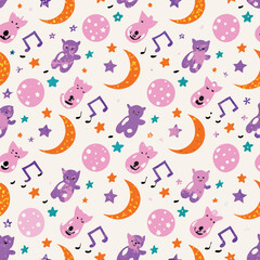 Nursery Pastel Lullaby Icons Pattern